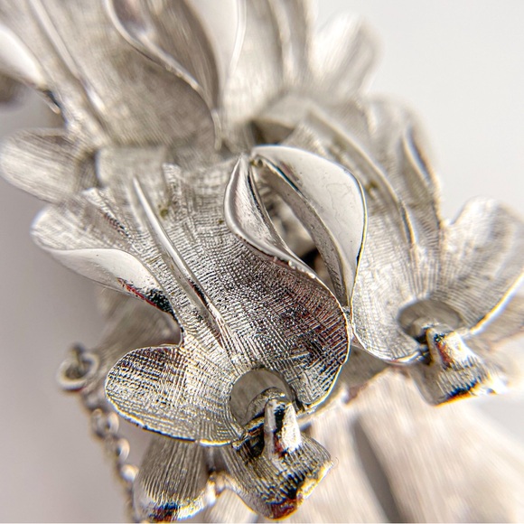 Rare Francois of Coro Silver Toned Vintage Mid-Century Leaf Bracelet - Picture 5 of 9